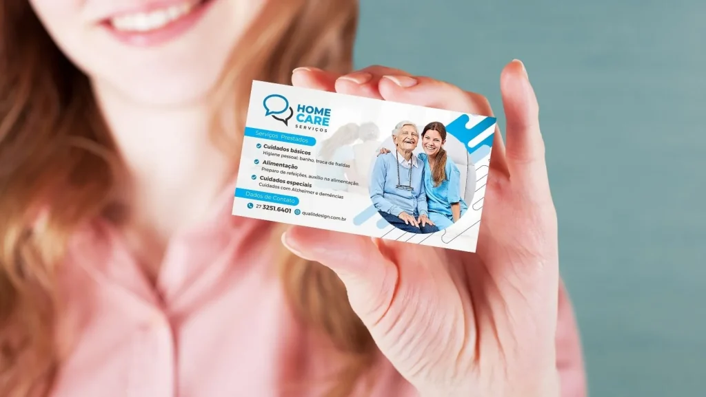Cartão de Visita Cuidador de Idosos - Divulgue-se com Arte-Impressão de Alta Qualidade