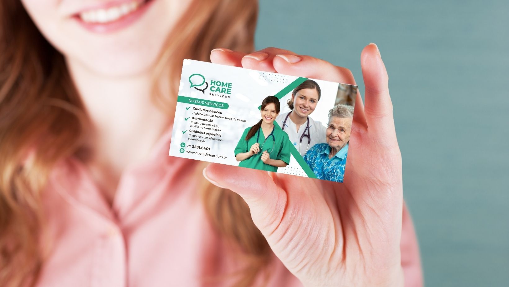 Cartão de Visita Cuidador de Idosos - Divulgue-se com Arte