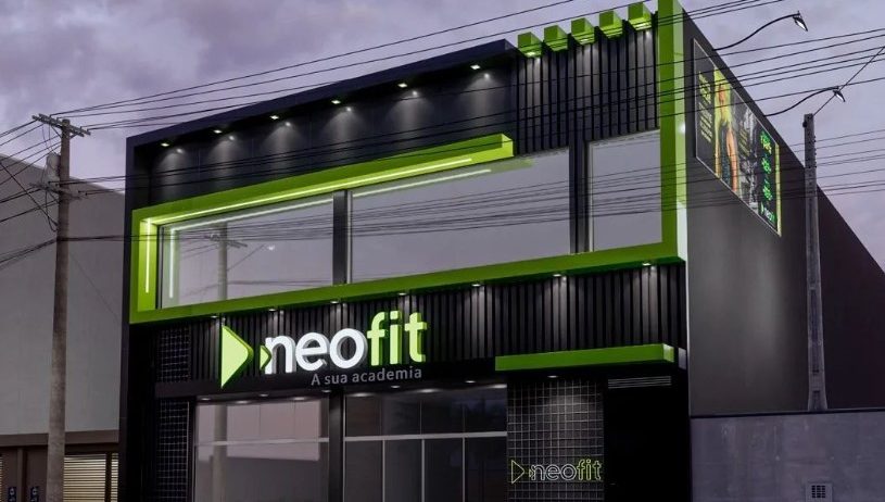 Fachada da academia neofit com design moderno.