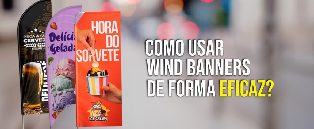 Wind banners de cerveja, sorvete e sobremesas com designs atrativos coloridos.