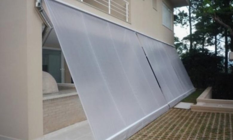 Toldos Cortina translúcidos instalados em uma residência